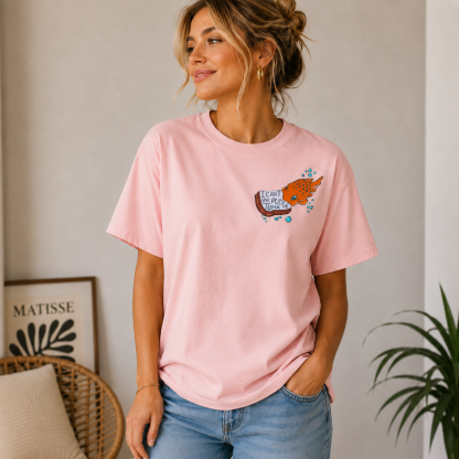 Funny Fish Sandwich Graphic T-Shirt – Washed Cream Oversized Streetwear Tee with Retro Humor Print