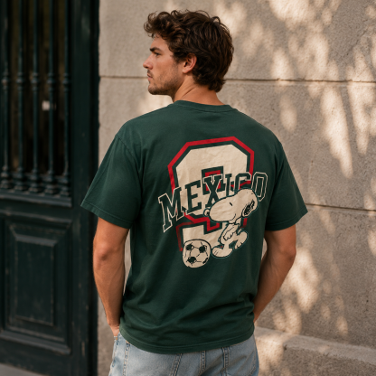 Mexico Vintage “50” Sports Football Graphic Athletic T-Shirt