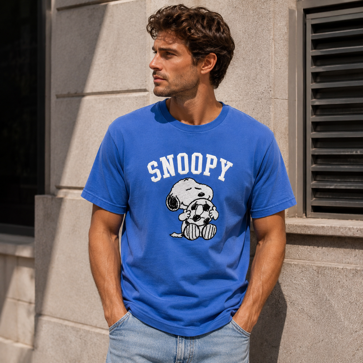 Retro-Style Graphic T-Shirt — A casual, sporty streetwear tee featuring a cartoon print; crafted from comfortable pure cotton, this short-sleeved top blends athletic style with everyday wearability.