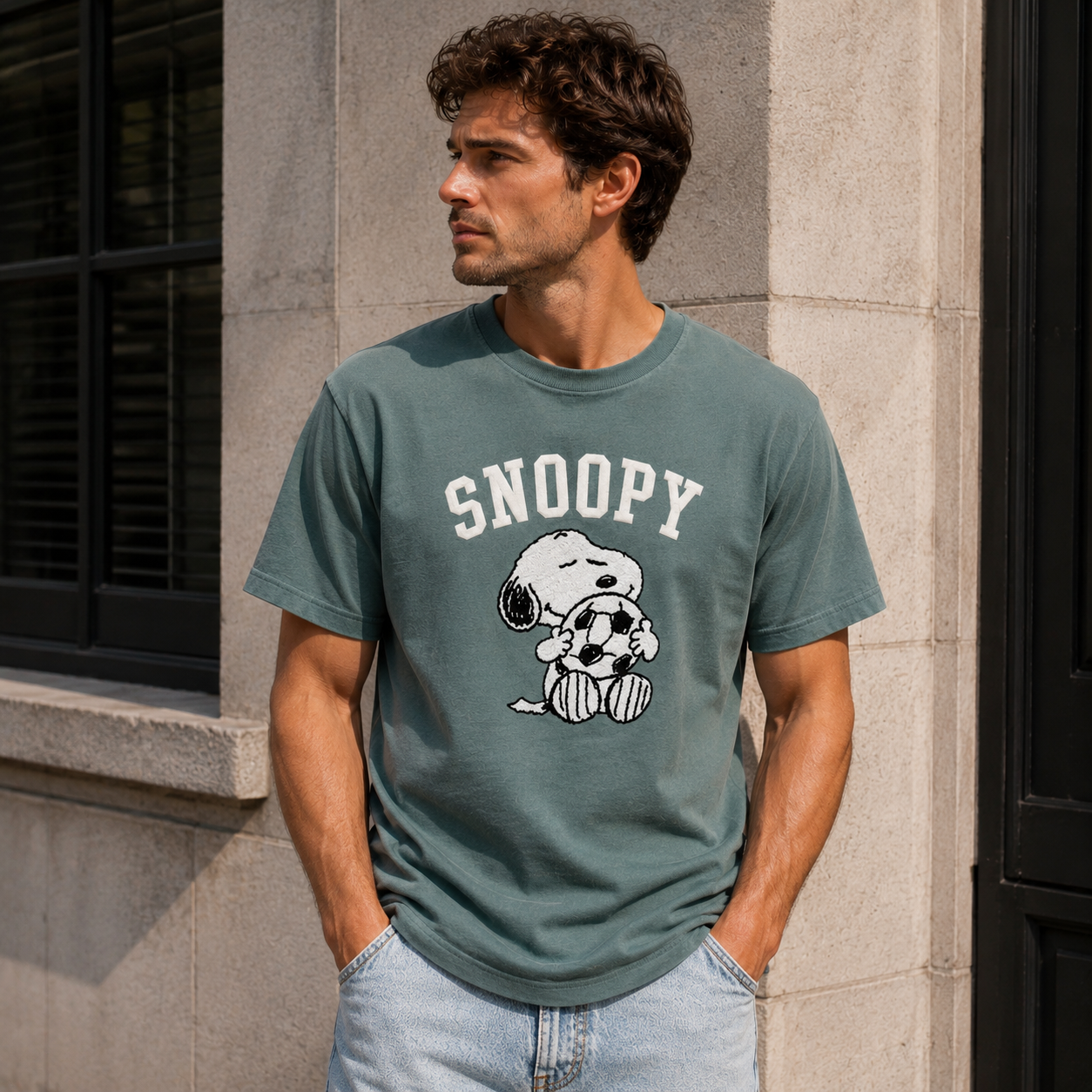 Retro-Style Graphic T-Shirt — A casual, sporty streetwear tee featuring a cartoon print; crafted from comfortable pure cotton, this short-sleeved top blends athletic style with everyday wearability.