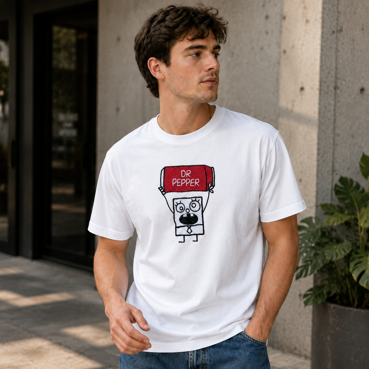 Retro Soda Mascot Cartoon Graphic T-Shirt – Minimalist Streetwear Cotton Tee