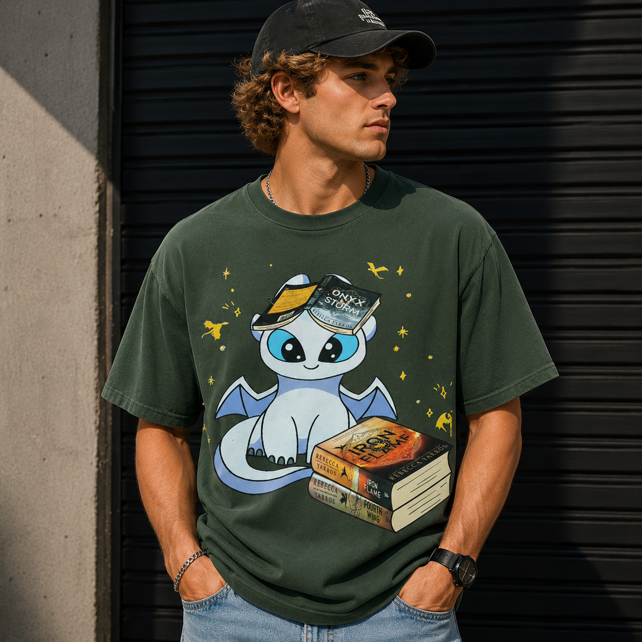 Cute Dragon Book Lover Graphic T-Shirt – Fantasy Reading Casual Streetwear Tee