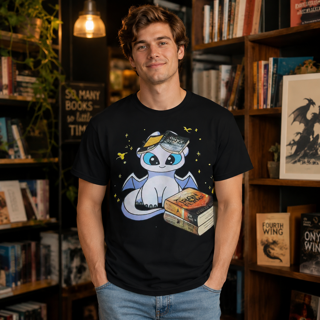 Cute Dragon Book Lover Graphic T-Shirt – Fantasy Reading Casual Streetwear Tee