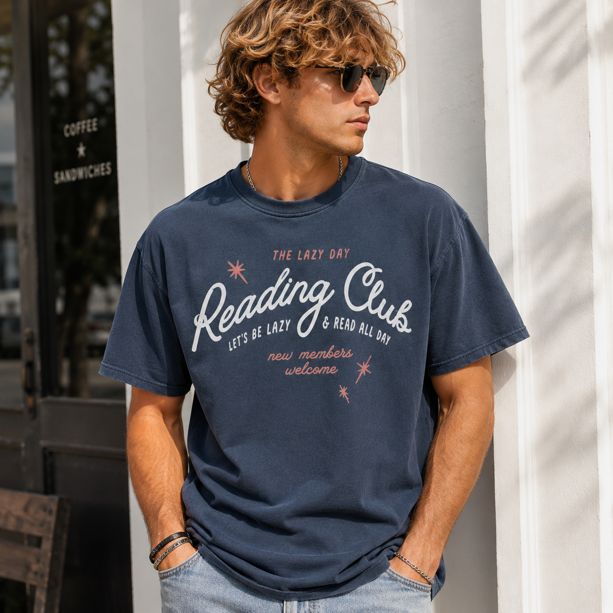 Lazy Day Reading Club Graphic T-Shirt – Cozy Book Lover Casual Streetwear Tee