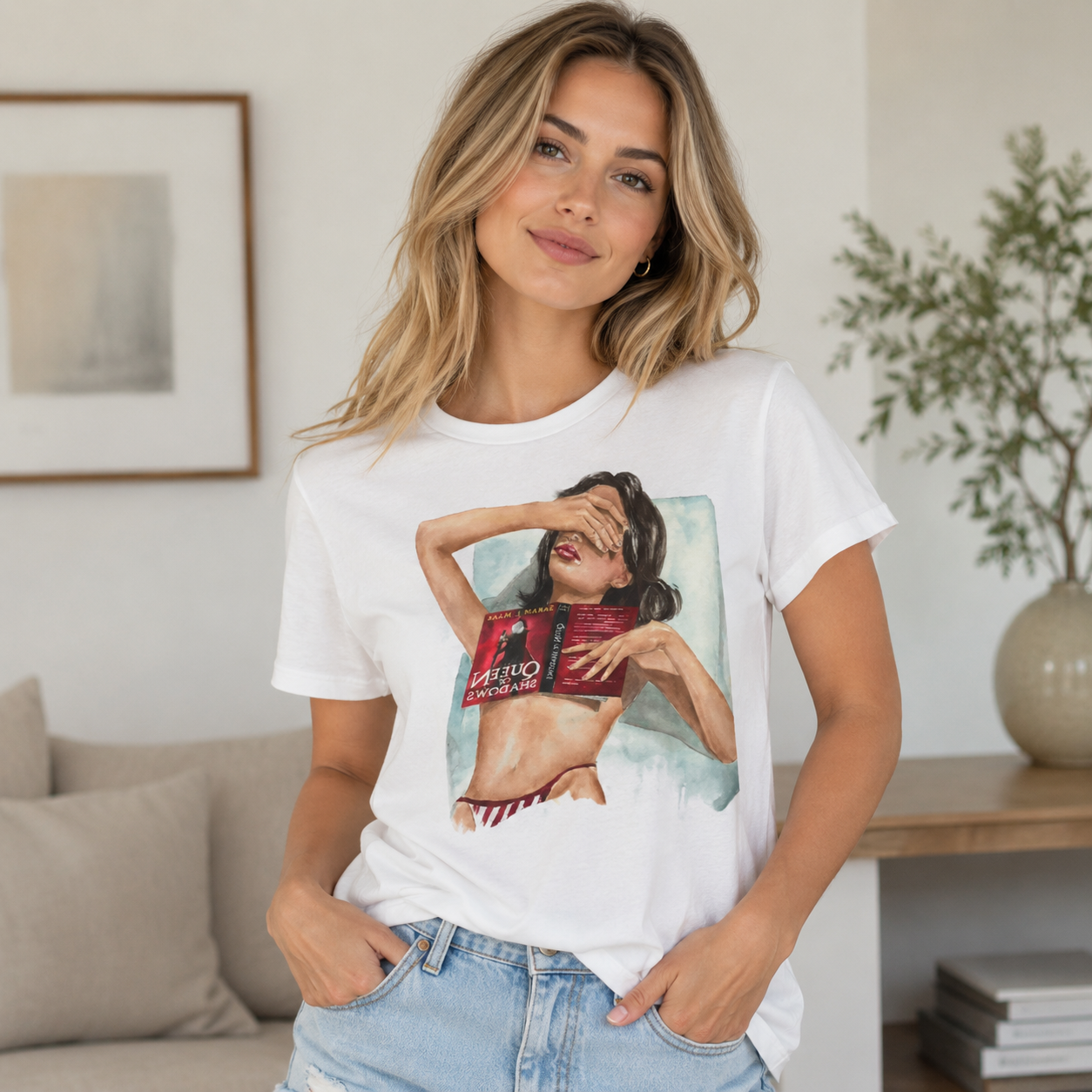 Romance Reader Graphic T-Shirt – “Lost in Her Favorite Story” Cozy Book Lover Tee