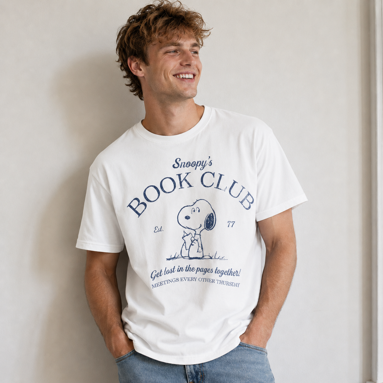 Book Club Graphic Short Sleeve T-Shirt – Retro Reading Club Casual Book Lover Tee
