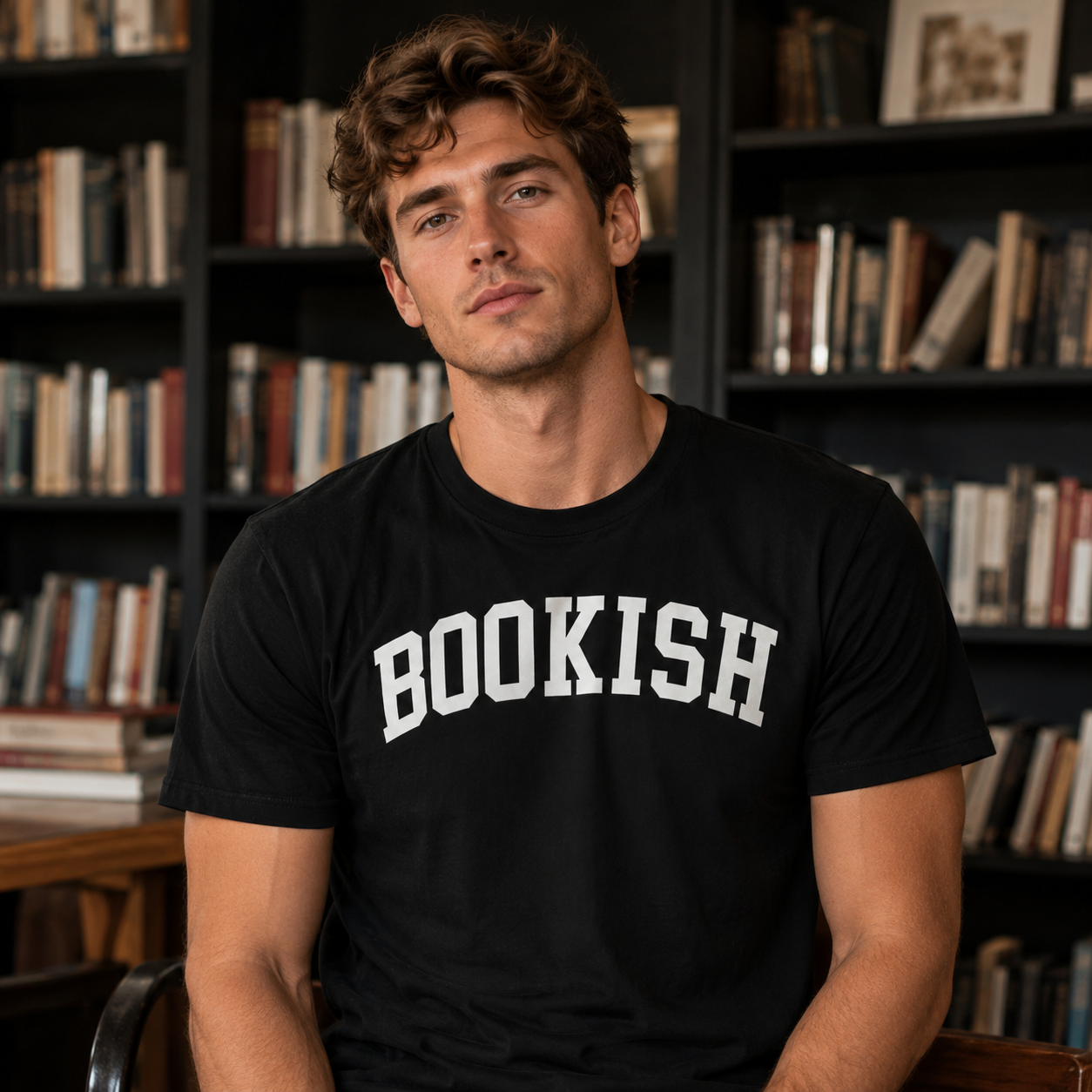 “BOOKISH” Vintage College Style Graphic Short Sleeve T-Shirt – Book Lover Casual Reading Tee