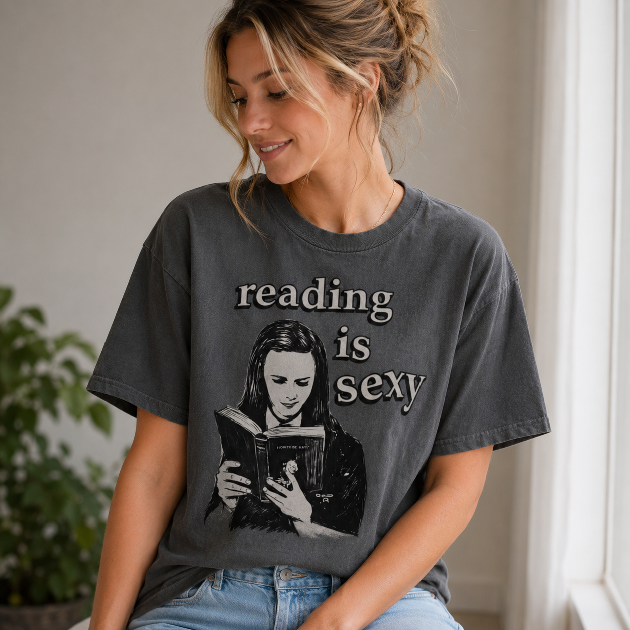 “Reading Is Sexy” Graphic Short Sleeve T-Shirt – Book Lover Casual Statement Tee