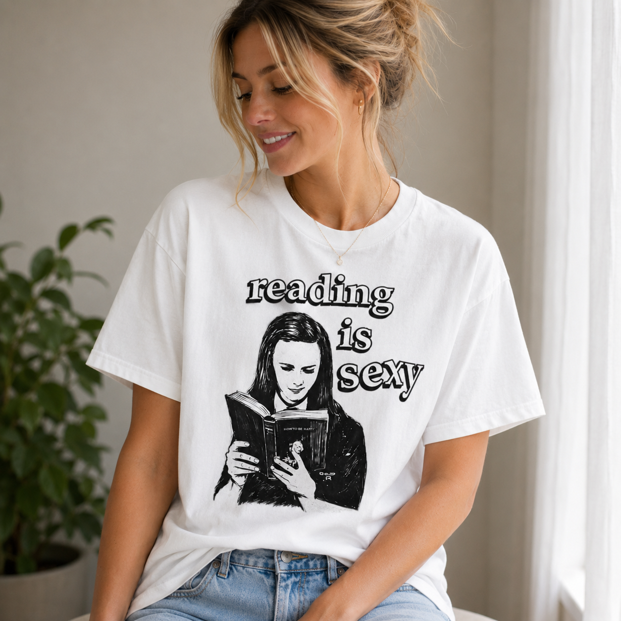 “Reading Is Sexy” Graphic Short Sleeve T-Shirt – Book Lover Casual Statement Tee