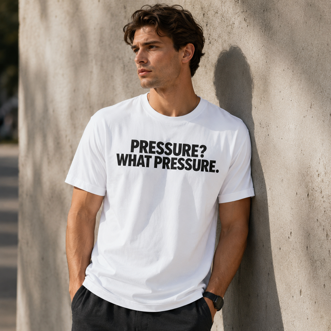 "Pressure? What Pressure." Motivational Sports Performance T-shirt