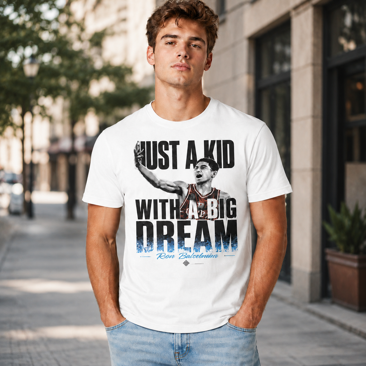 Just a Kid Big Dream Basketball Graphic Athletic T-Shirt
