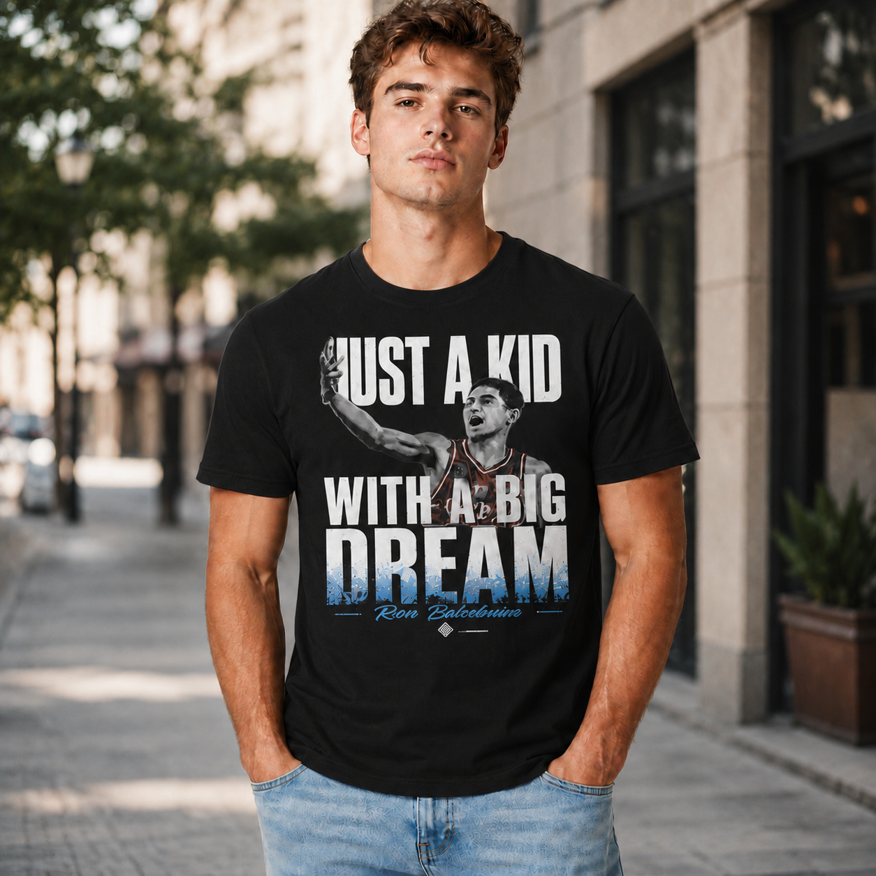 Just a Kid Big Dream Basketball Graphic Athletic T-Shirt