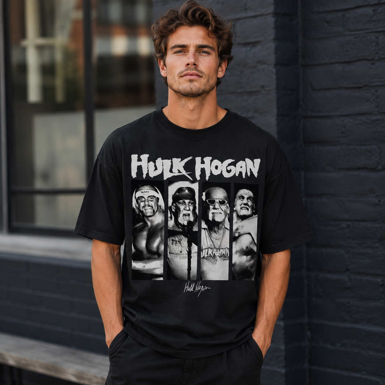 Vintage Wrestling Legend Graphic Athletic Short Sleeve T-Shirt – Retro Fighter Portrait Tee