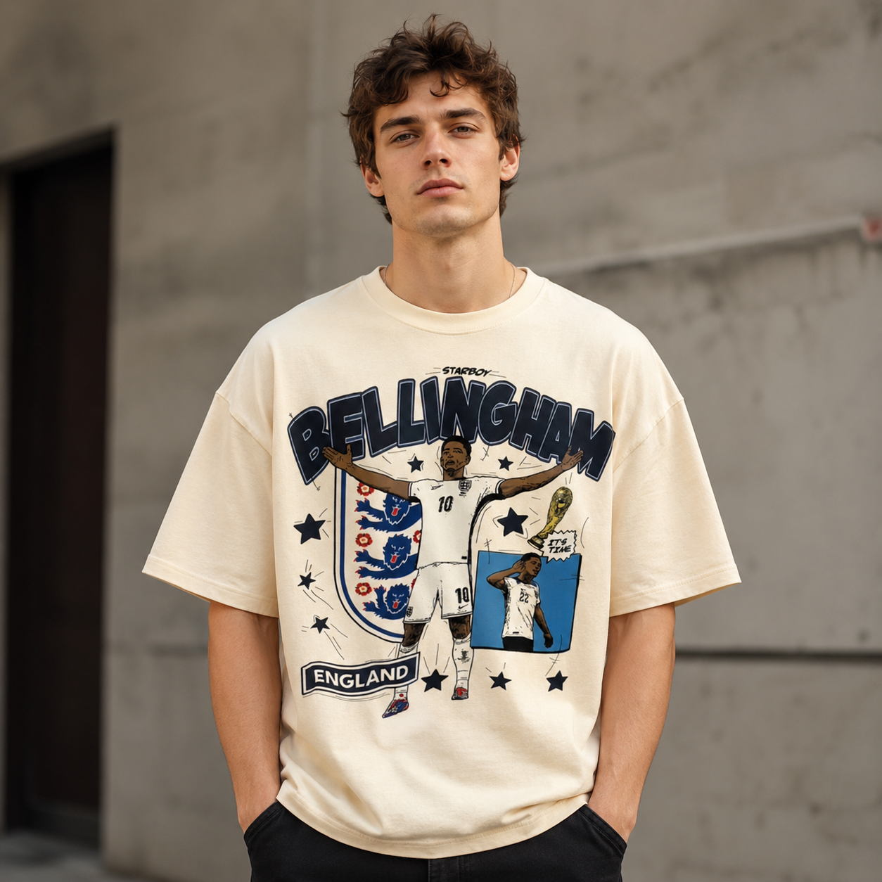 England Star Football Tribute Graphic Athletic Short Sleeve T-Shirt – Retro Stadium Edition Tee