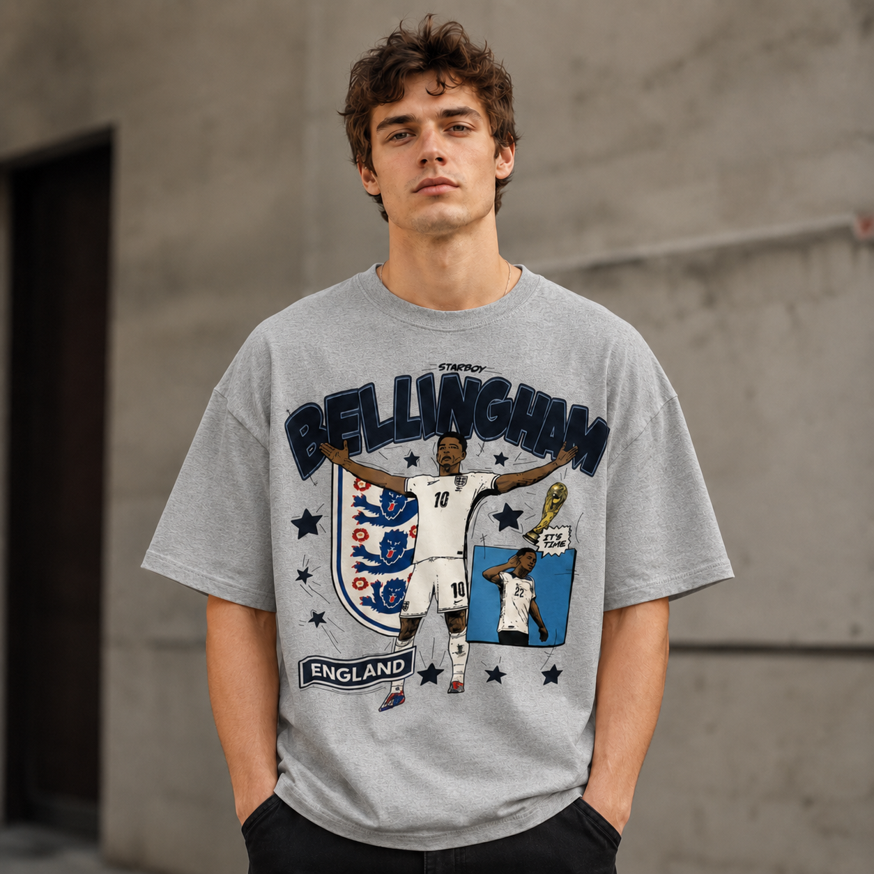 England Star Football Tribute Graphic Athletic Short Sleeve T-Shirt – Retro Stadium Edition Tee