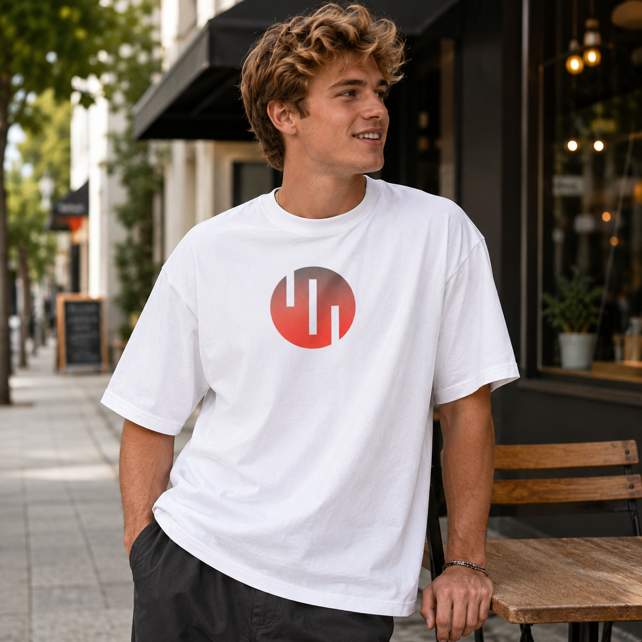 Dual Design Streetwear T-Shirt – Minimal Front Logo & Bold Warrior Back Print Tee