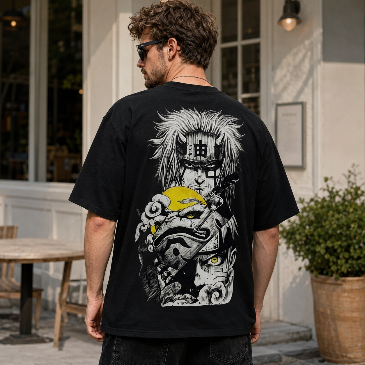 Oversized Streetwear Graphic T-Shirt – Bold Back Print Illustration Tee