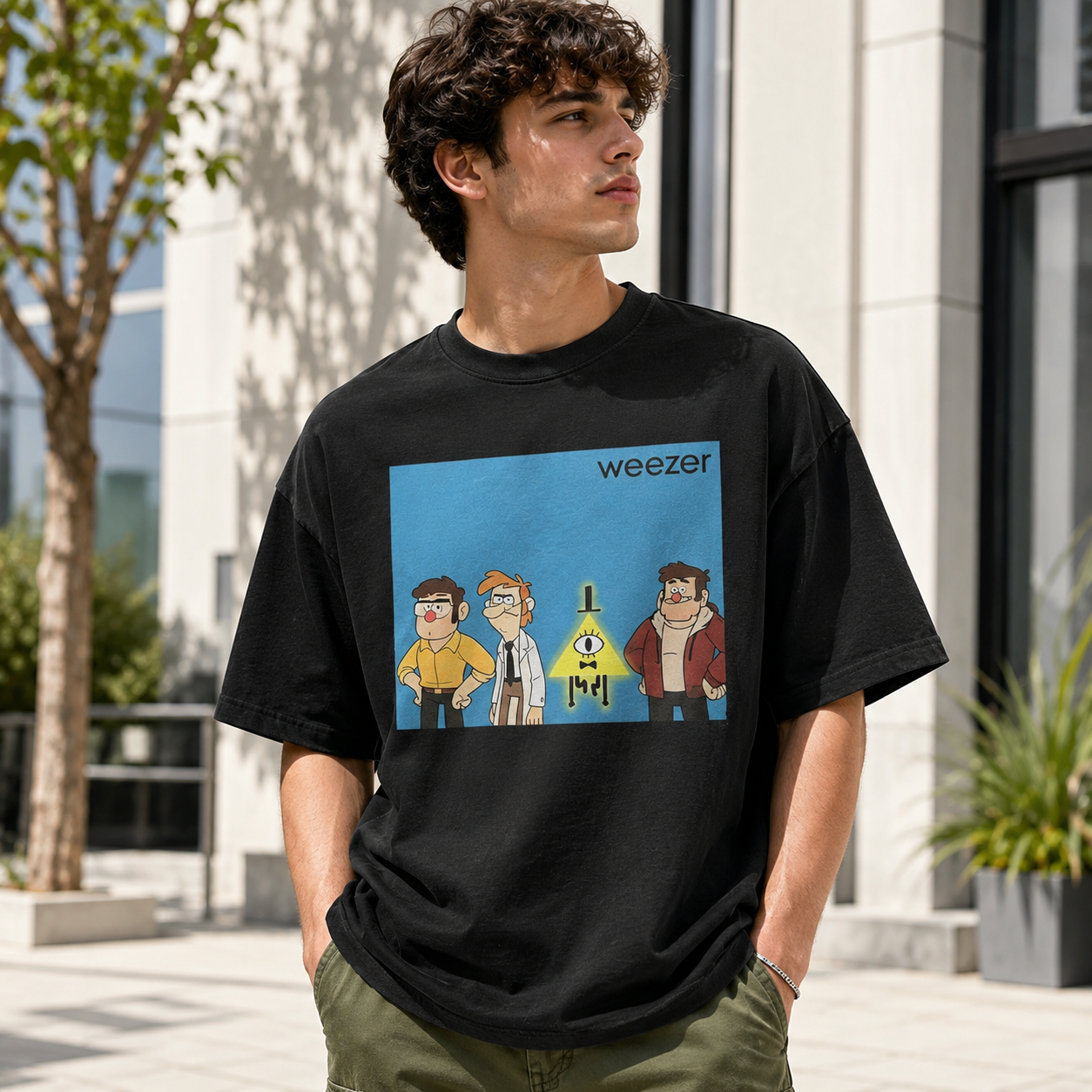 Retro Cartoon Character Graphic Black Streetwear T-Shirt – Vintage-Inspired Illustration Tee