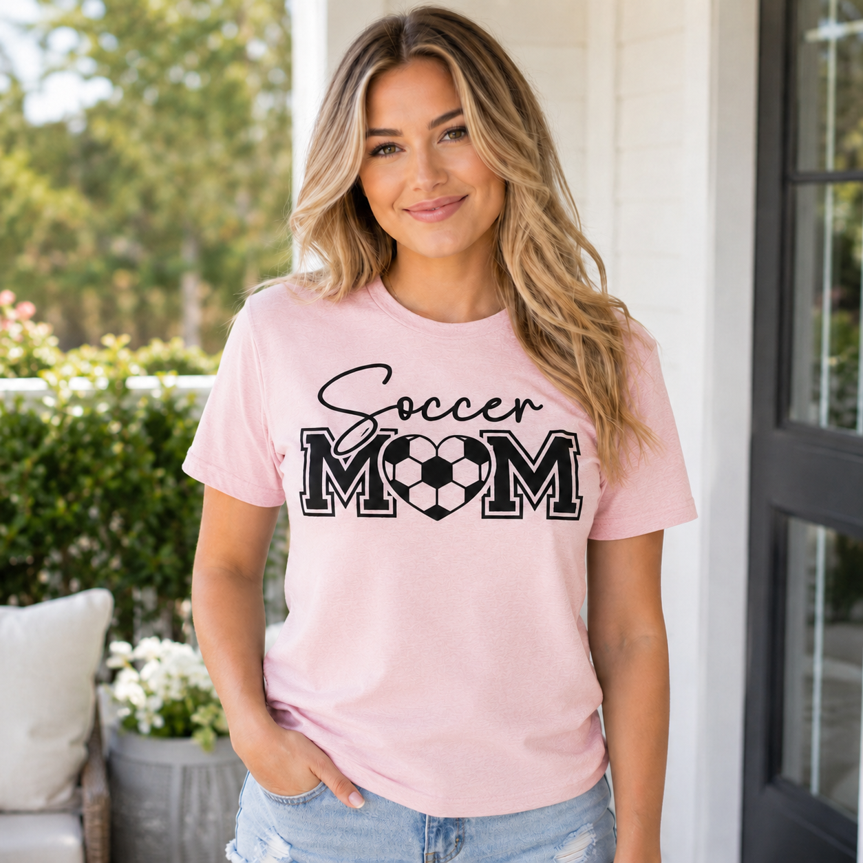 Soccer Mom Heart Graphic Sports T-Shirt – Casual Game Day Tee for Proud Sports Moms