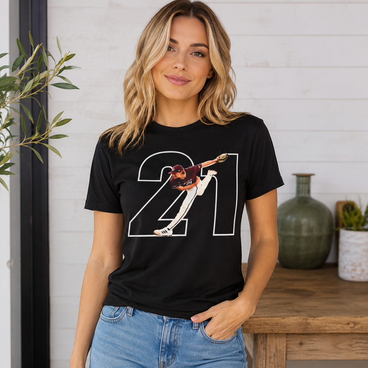 Baseball Pitcher Number 27 Graphic Sports T-Shirt – Casual Game Day Tee for Baseball Fans