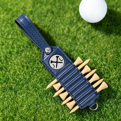 Personalized Leather Golf Tee Holder with Monogram, Custom Name Golf Tee Holder with 7 Tees, Father's Day Gift for Golf Lovers