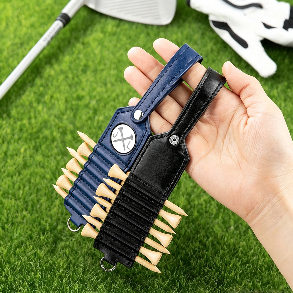 Personalized Leather Golf Tee Holder with Monogram, Custom Name Golf Tee Holder with 7 Tees, Father's Day Gift for Golf Lovers
