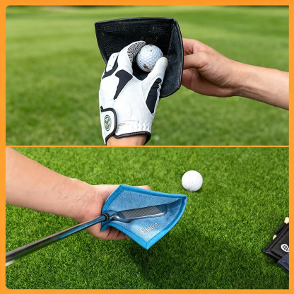 Personalized Leather Golf Towel with Retractable Clip & Golf Tees, Custom Absorbent Golf Towel, Gift for Golf Lovers