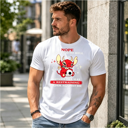 Sarcastic Red Devil Humor Graphic T-Shirt with Funny Quote Streetwear Tee