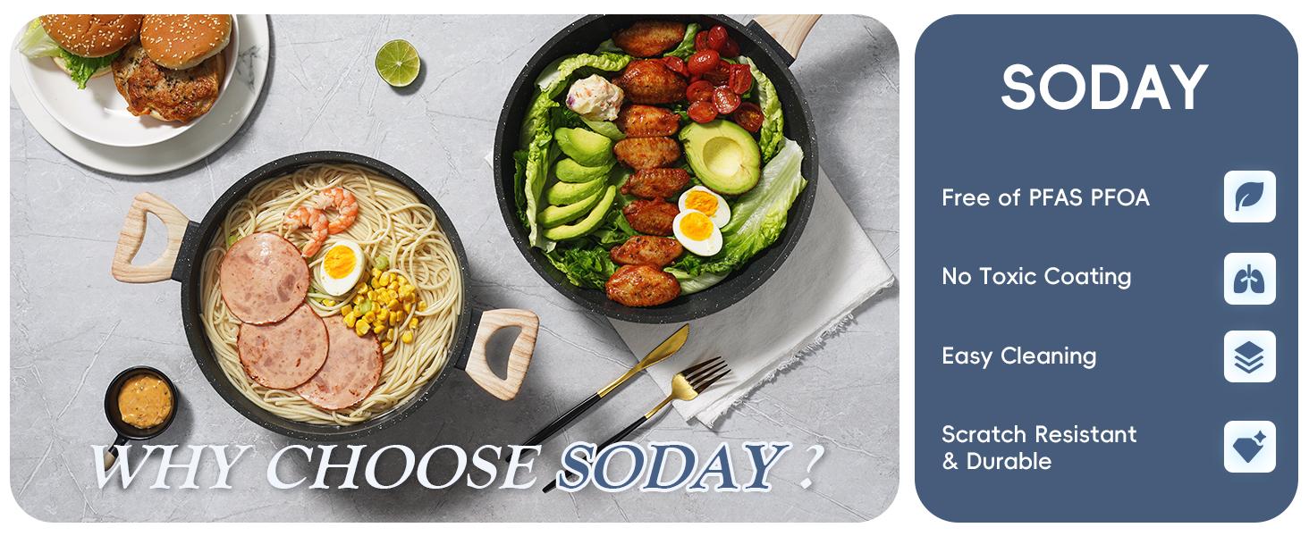 SODAY 12-Piece Non-Stick Cookware Set with Lid, Aluminium Core, Granite Coating, Induction Compatible, Easy Cleaning, Safe & Healthy Cooking,backtoschool, glowup SODAY 12-Piece Non-Stick Cookware Set with Lid, Aluminium Core, Granite Coating, Induction Compatible, Easy Cleaning, Safe & Healthy Cooking,backtoschool, glowup