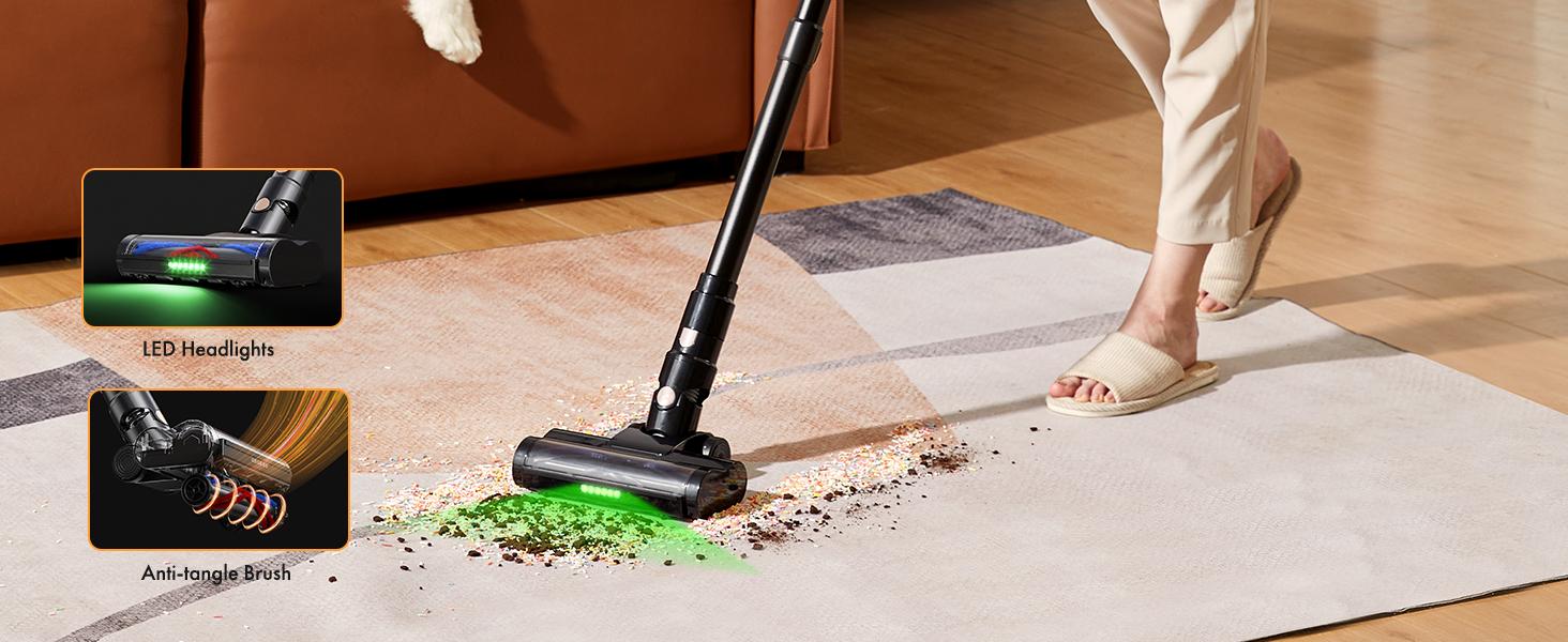 【2026 Newly Upgraded】Trucozie T350 Rechargeable Wireless Cordless Vacuum Cleaner, 8-in-1 Lightweight Upright Vacuum for Deep Clean, 45-Minute Runtime, 33 kPa Powerful Suction, Housewarming Gift Suitable for Hardwood Floors, Carpets, Pet Hair, Car Interior