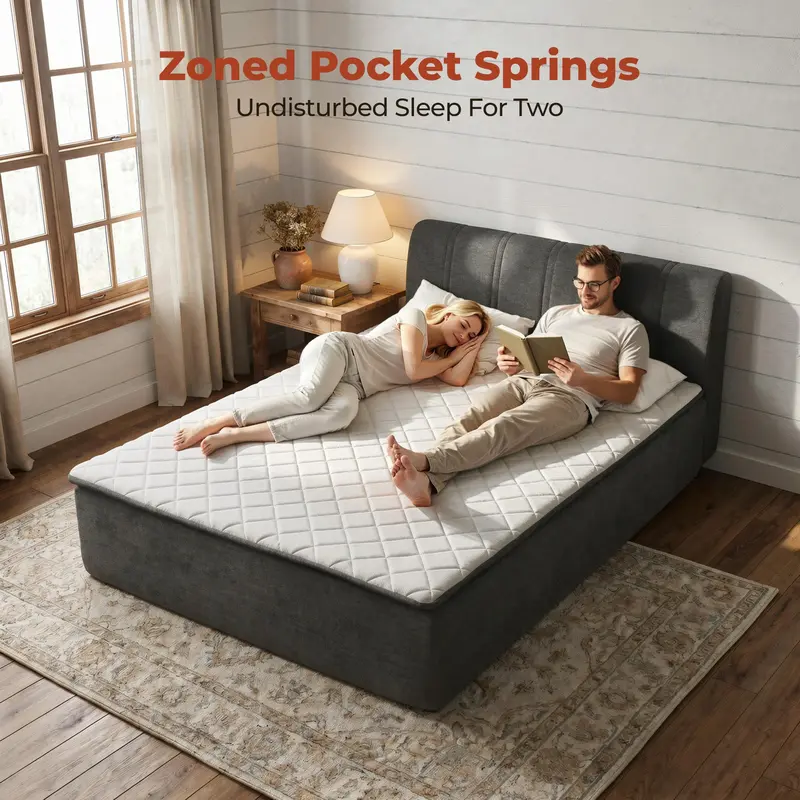【Deals For You】Ovios Queen Size Memory Foam Mattress with Removable Headboard, 17" Sofa Bed Full Mattress, Individually Pocketed Springs, Pressure Relief, Motion Isolation, Provides Support, CertiPUR-US Certified - No Assembly Required