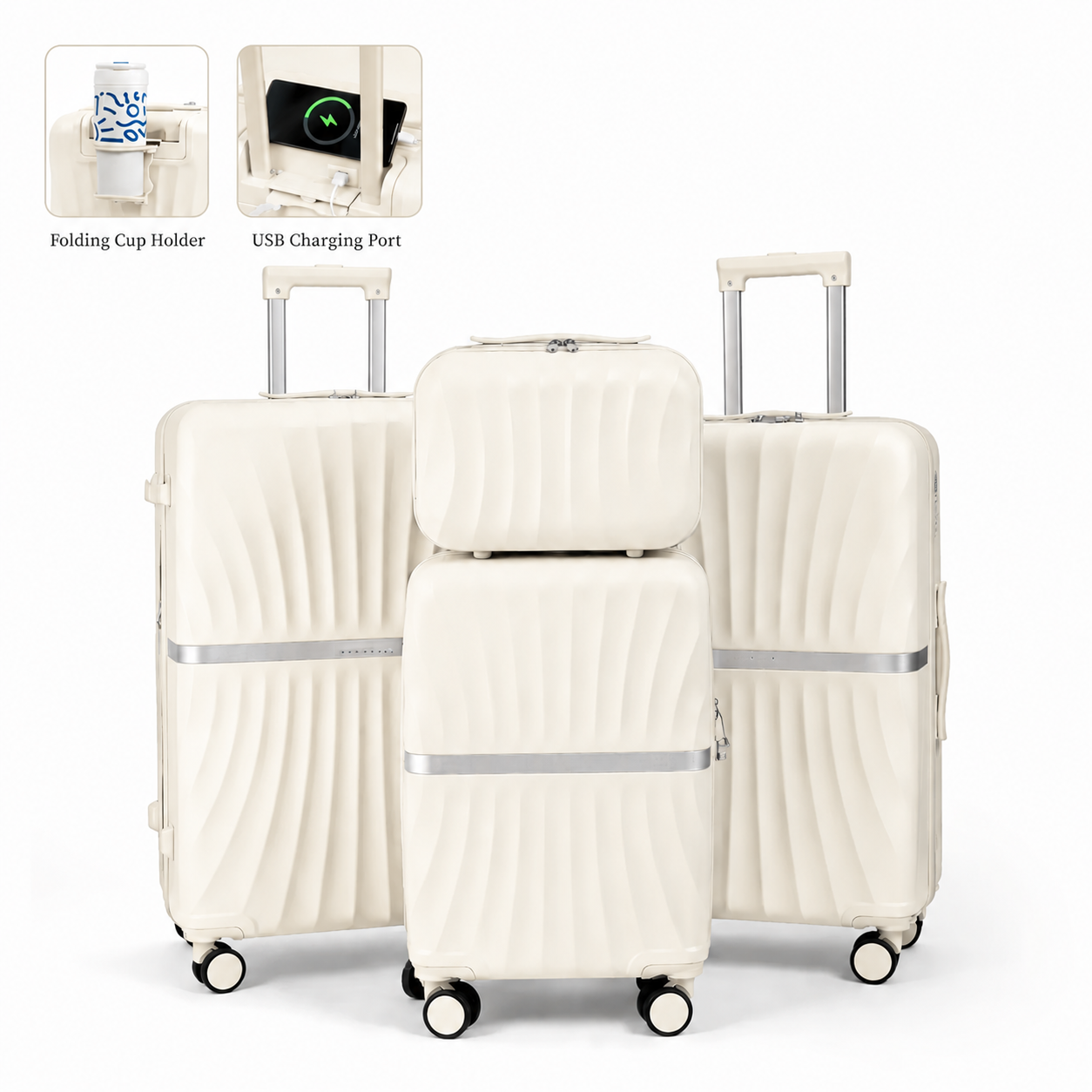 🔥Last Day For Clearance🔥4 Piece Expandable Hardshell Luggage Set with TSA Lock