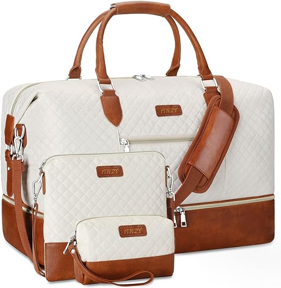 Large Travel Duffel Bag with Shoe Compartment