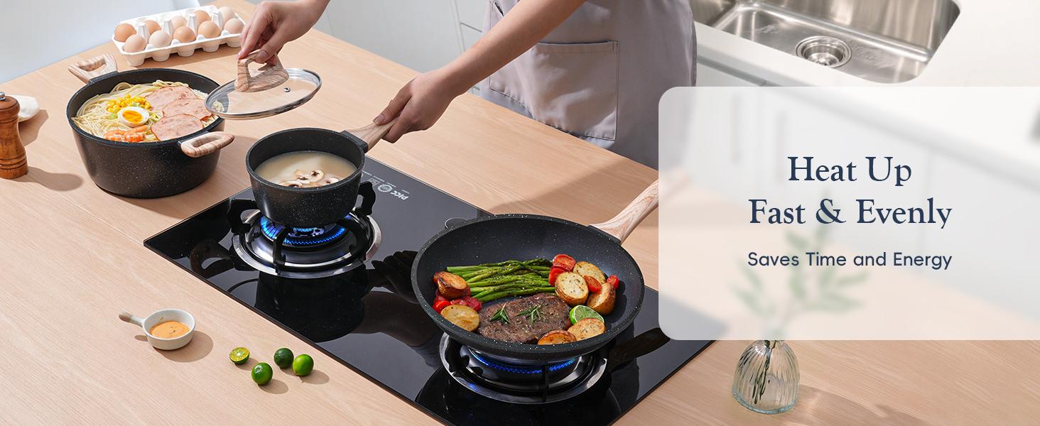 SODAY 12-Piece Non-Stick Cookware Set with Lid, Aluminium Core, Granite Coating, Induction Compatible, Easy Cleaning, Safe & Healthy Cooking,backtoschool, glowup SODAY 12-Piece Non-Stick Cookware Set with Lid, Aluminium Core, Granite Coating, Induction Compatible, Easy Cleaning, Safe & Healthy Cooking,backtoschool, glowup