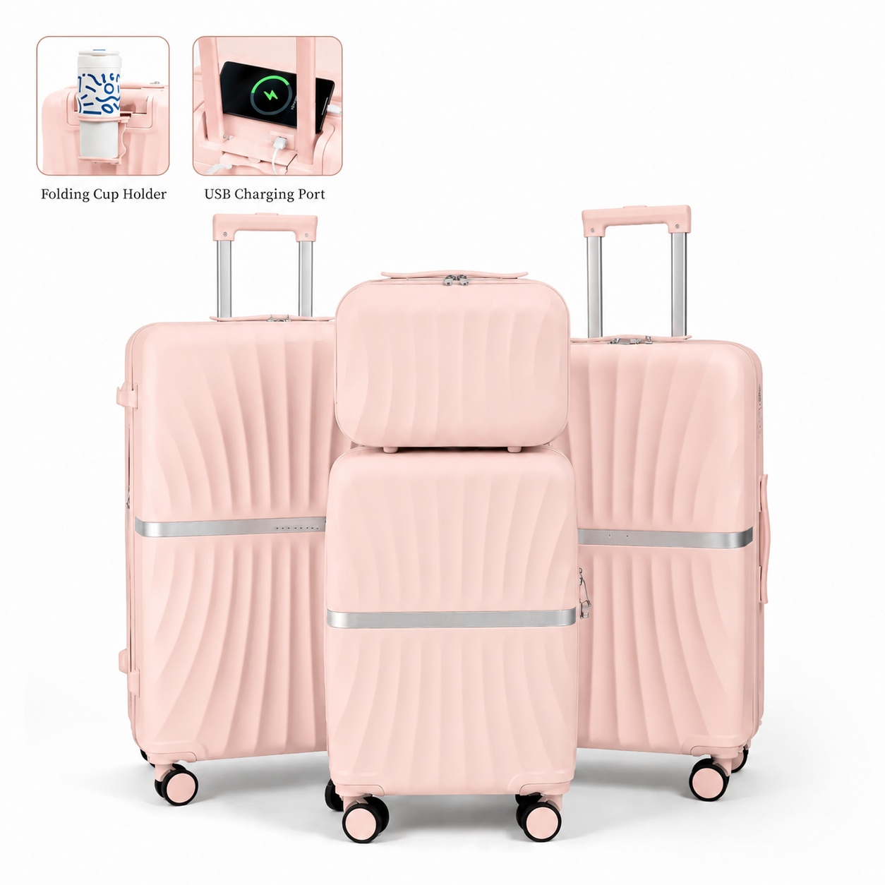 🔥Last Day For Clearance🔥4 Piece Expandable Hardshell Luggage Set with TSA Lock