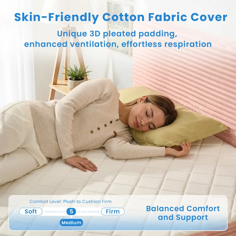 【Deals For You】Ovios Queen Size Memory Foam Mattress with Removable Headboard, 17" Sofa Bed Full Mattress, Individually Pocketed Springs, Pressure Relief, Motion Isolation, Provides Support, CertiPUR-US Certified - No Assembly Required