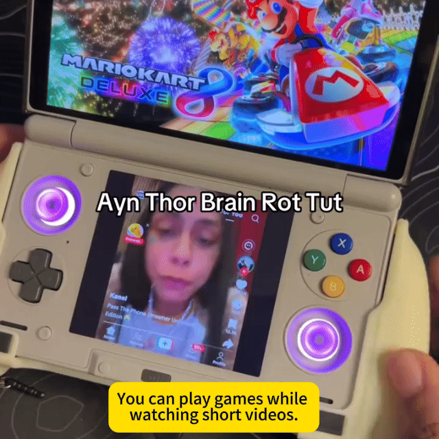 Dual-screen gaming with map guide chat and quick controls