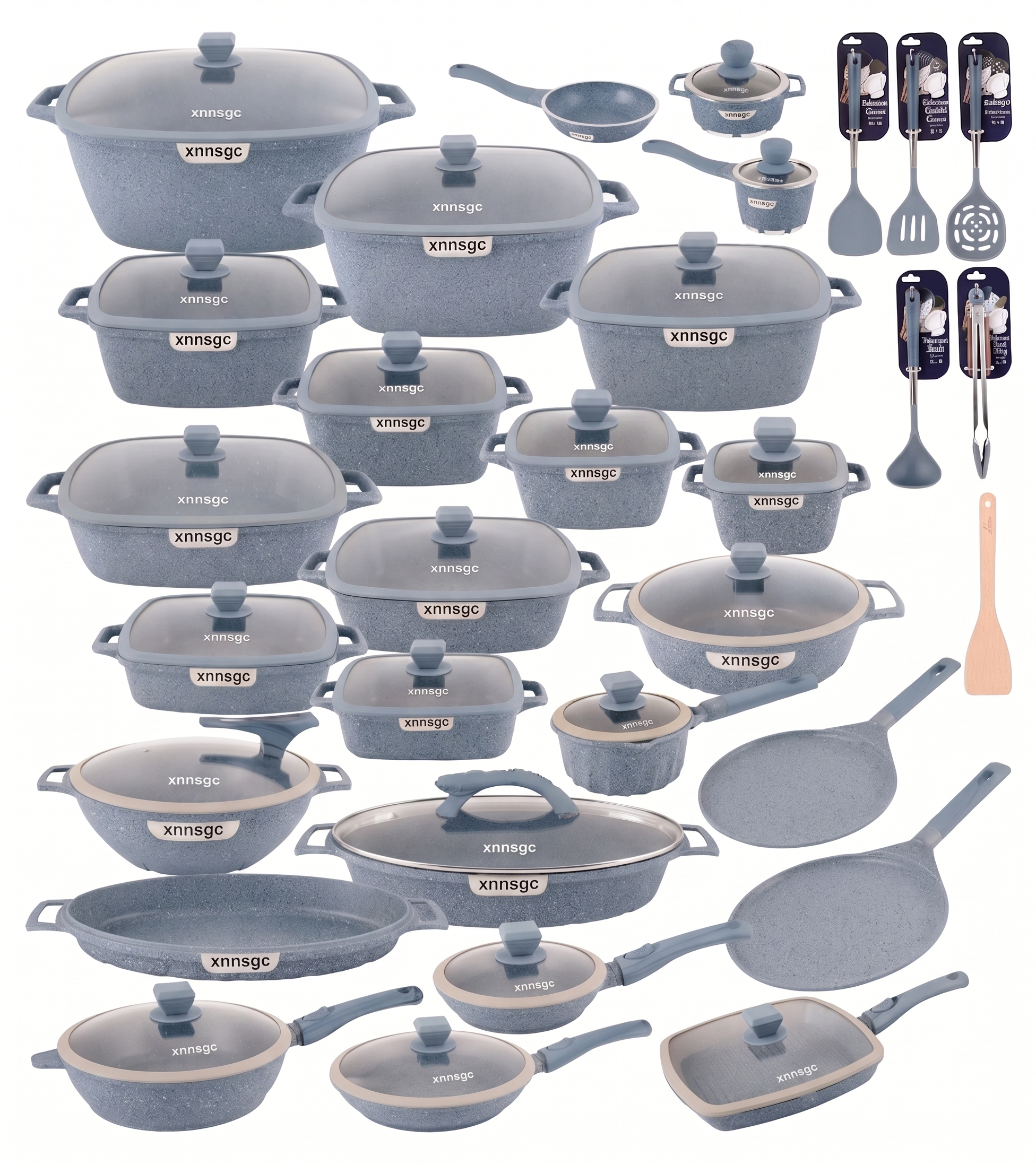 🎉Anniversary Sale - Premium Cookware Set Pieces Non Stick Multi Layer Granite Coating