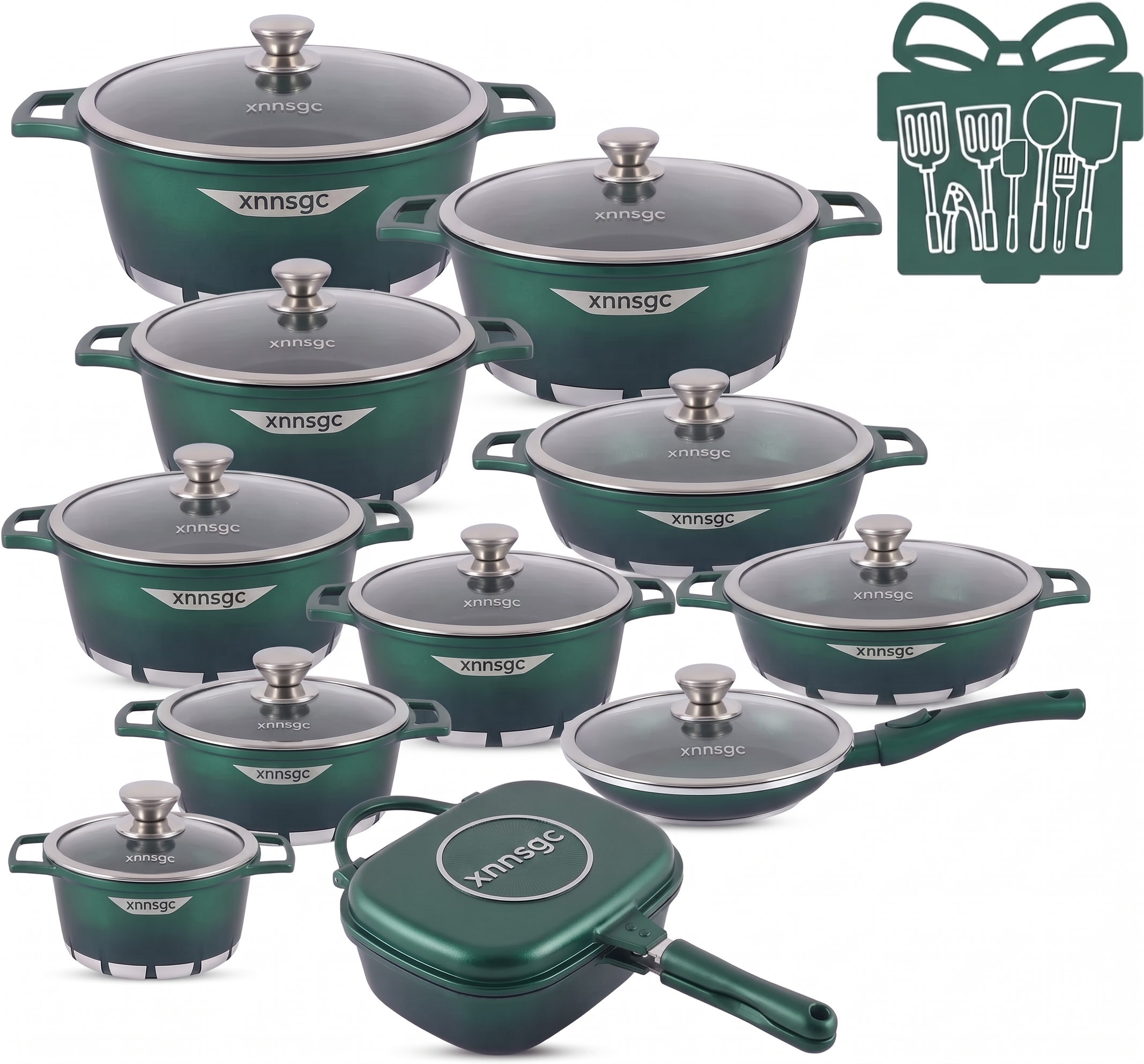🎉Anniversary Sale - Cookware Set Pieces Non Stick Multi Layer Granite Coating