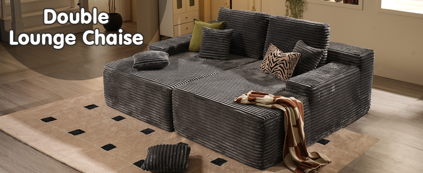 Modern Minimalist 104" L-Shape Couch