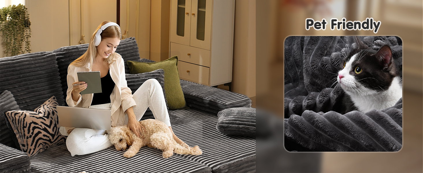 Cloud Sectional Couch with L-Shape Chaise
