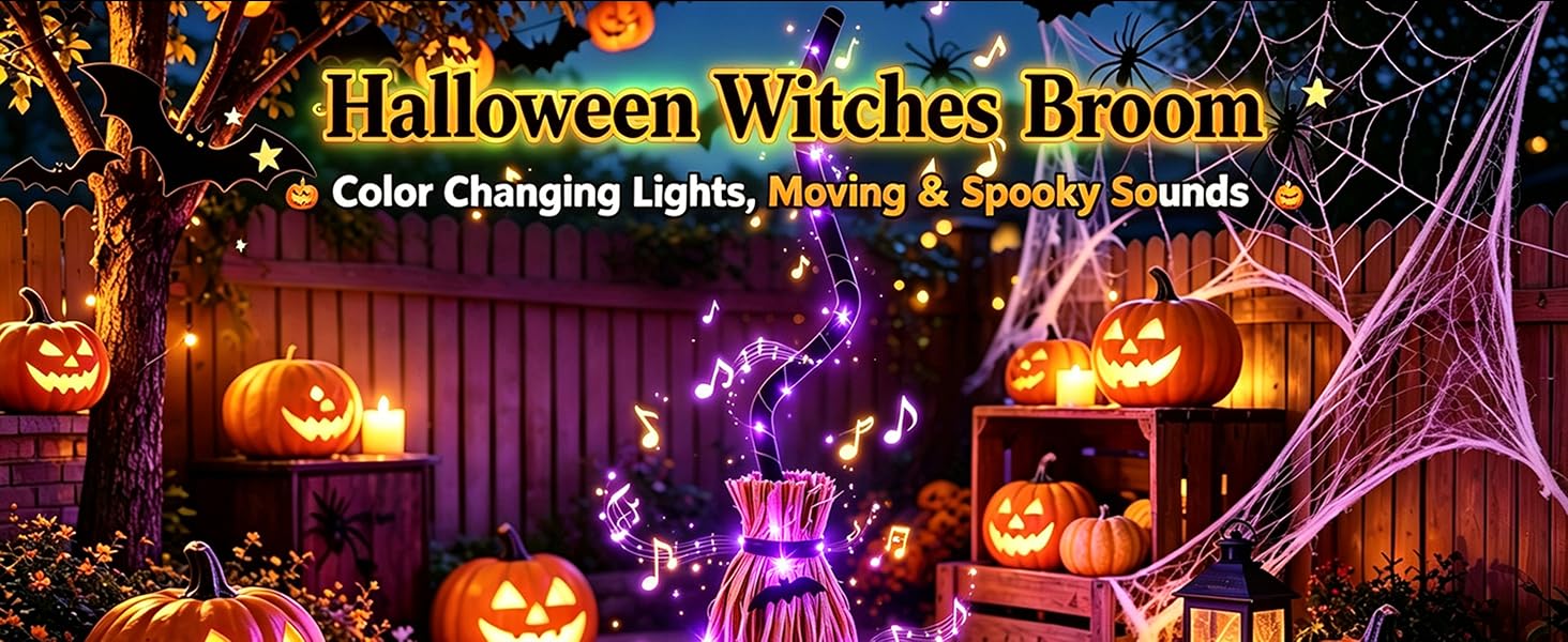 Halloween Lighted Witches Broom