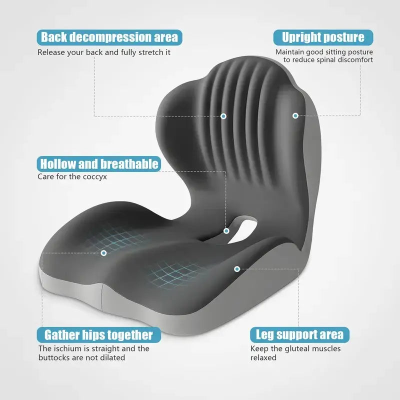 Ergonomic Memory Foam Seat Cushion – Buy 1 Get 1 Free