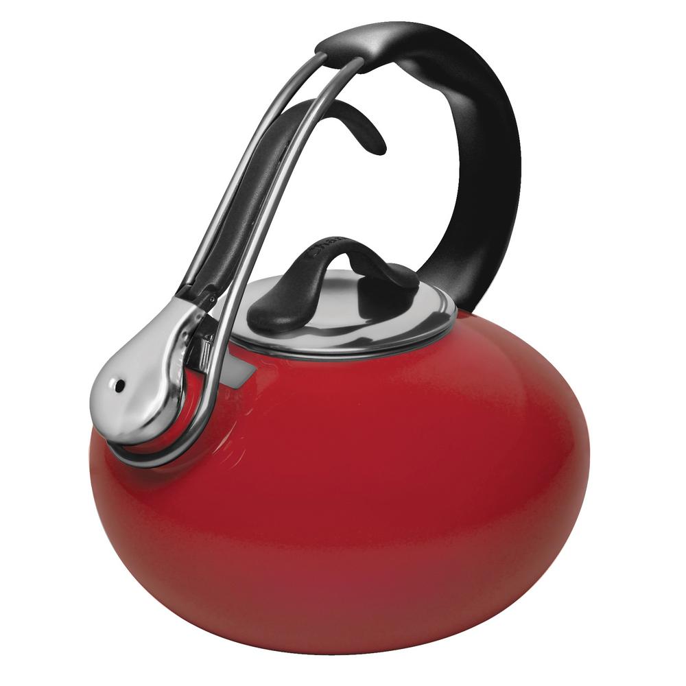   Classic Loop Whistling Tea Kettle, Enamel-on-Steel 1.8 Qt. - Chili Red