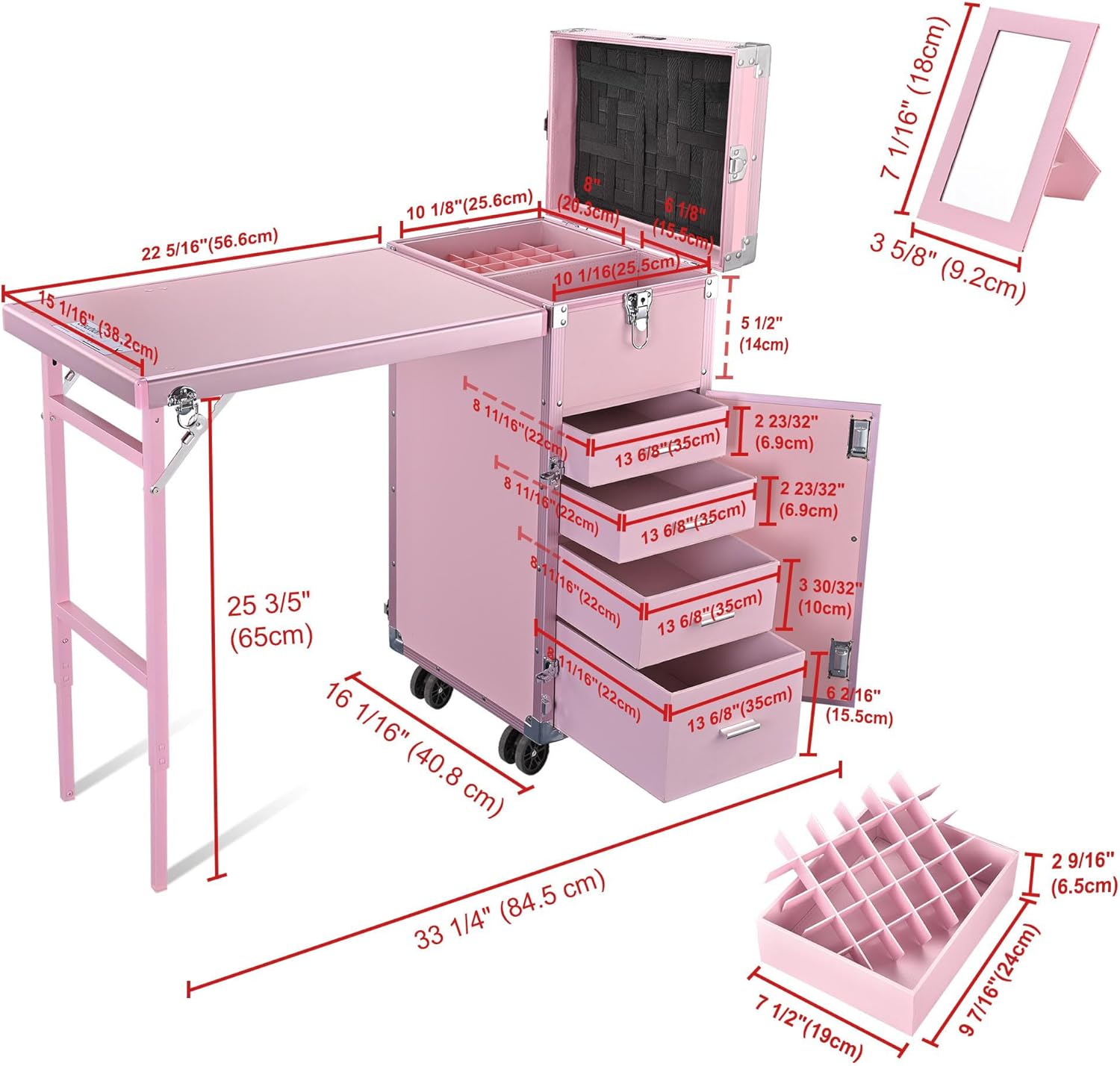 🎉Anniversary Sale - Rolling Manicure Table Makeup Station!
