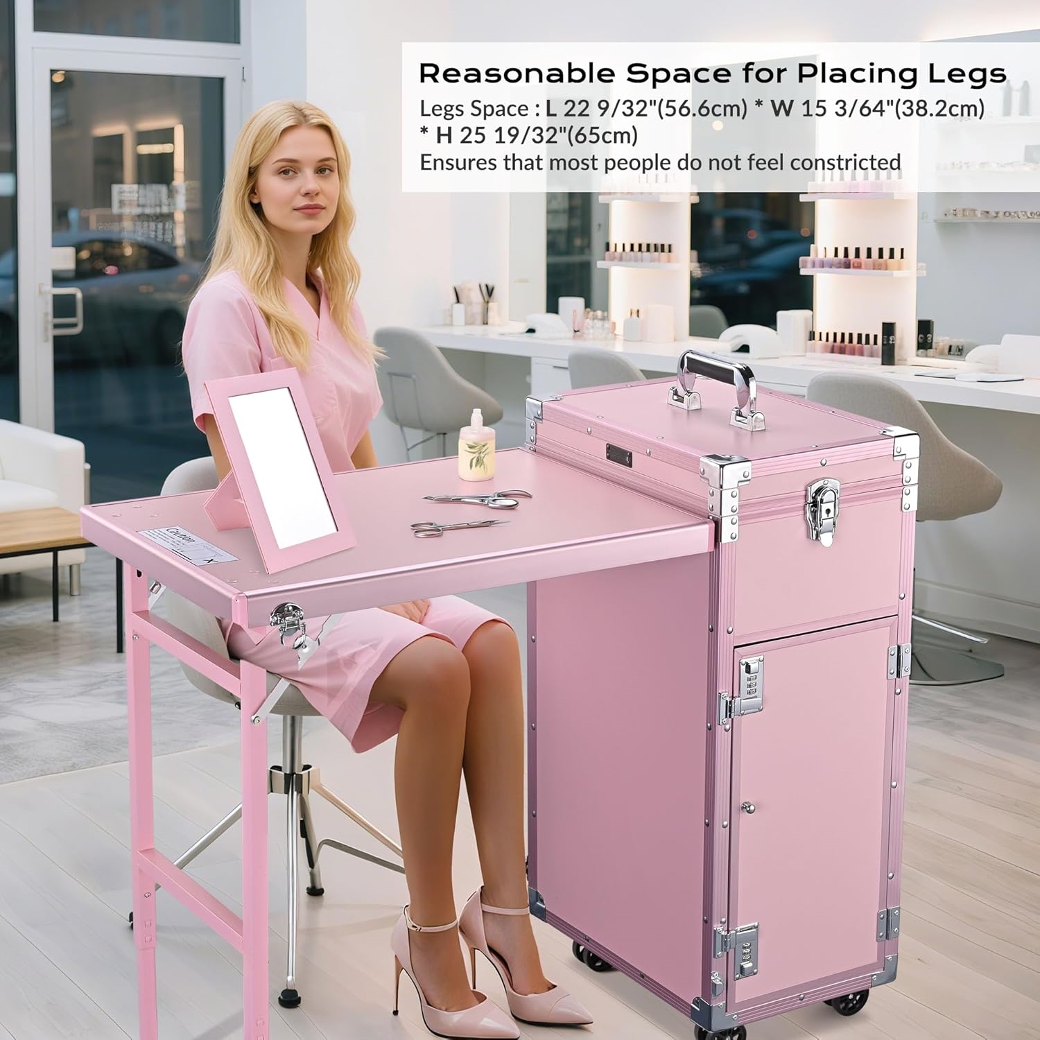 🎉Anniversary Sale - Rolling Manicure Table Makeup Station!