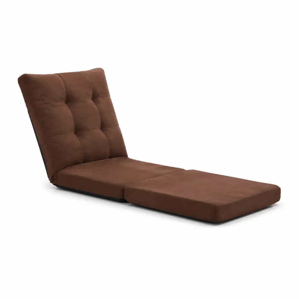 Rozkładane sofa z brązowej tkaniny poliestrowej 185x60x12 cm