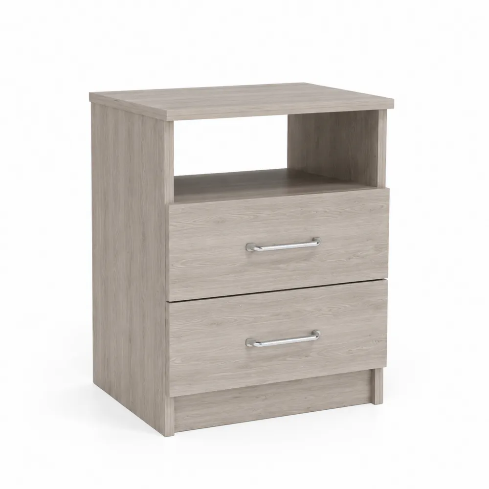Szafka nocna z płyty MDF z półką i 2 szufladami 40x30x60 cm
