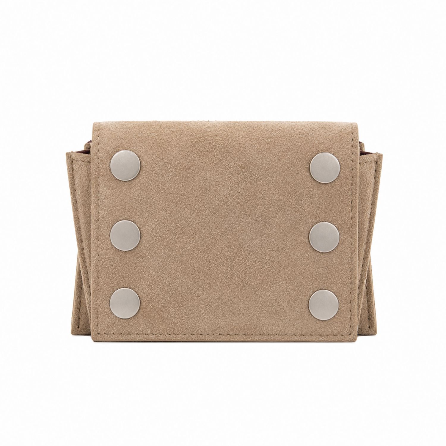 Portafoglio beige unisex con borchie