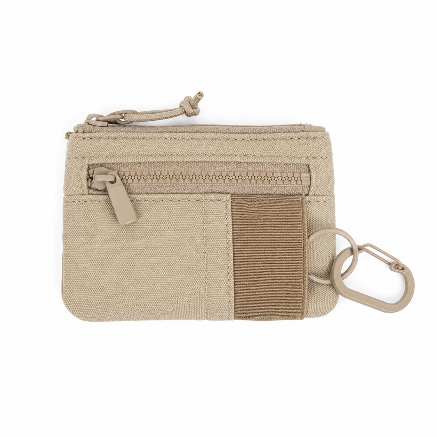 Portafoglio compatto con cerniera color cachi unisex